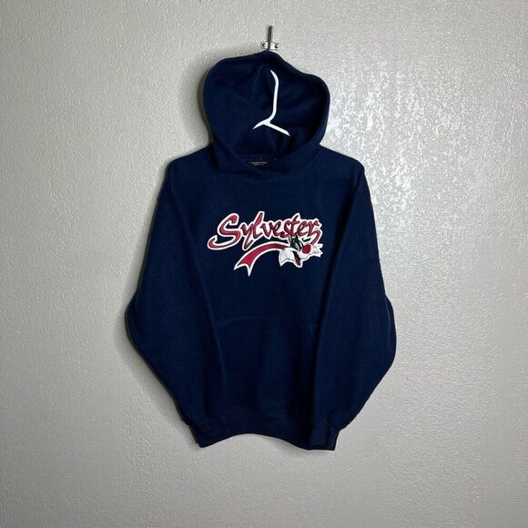 Vintage 90s Looney Tunes Sylvester Fleece Hoodie Medium - Picture 1 of 6